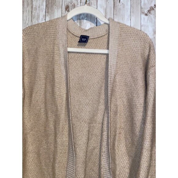 Women's Gap open Cardigan Blazer Sweater Boho Aztec Size Large Wool Blend Cream - Picture 4 of 9